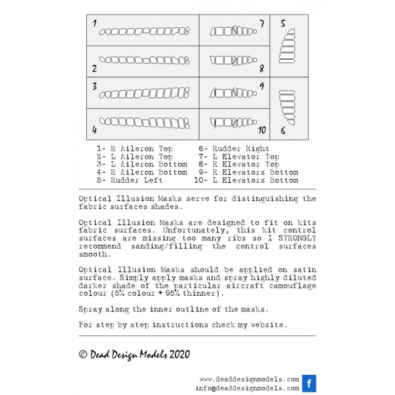 Surfaces de contrôle Nakajima Ki-43-II Hayabusa (conçues pour être utilisées avec les kits Hasegawa)