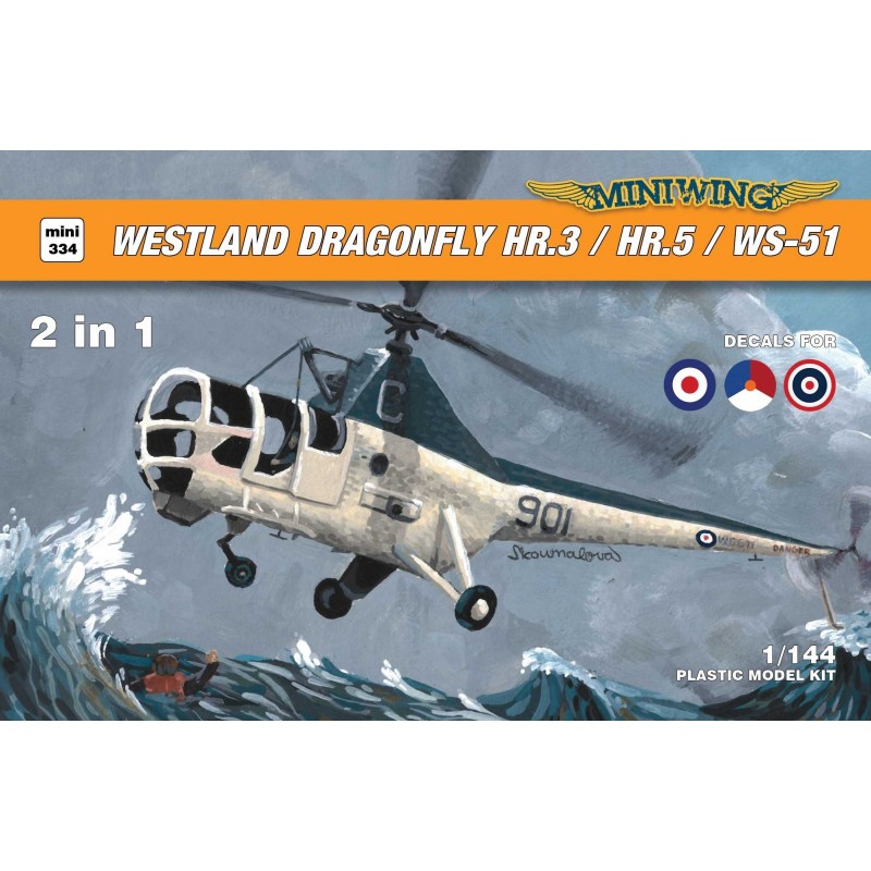 Westland Dragonfly HR.3/HR.5/WS-51 2 kits dans la boîte, 4 variantes de décalcomanies, masques Canopy