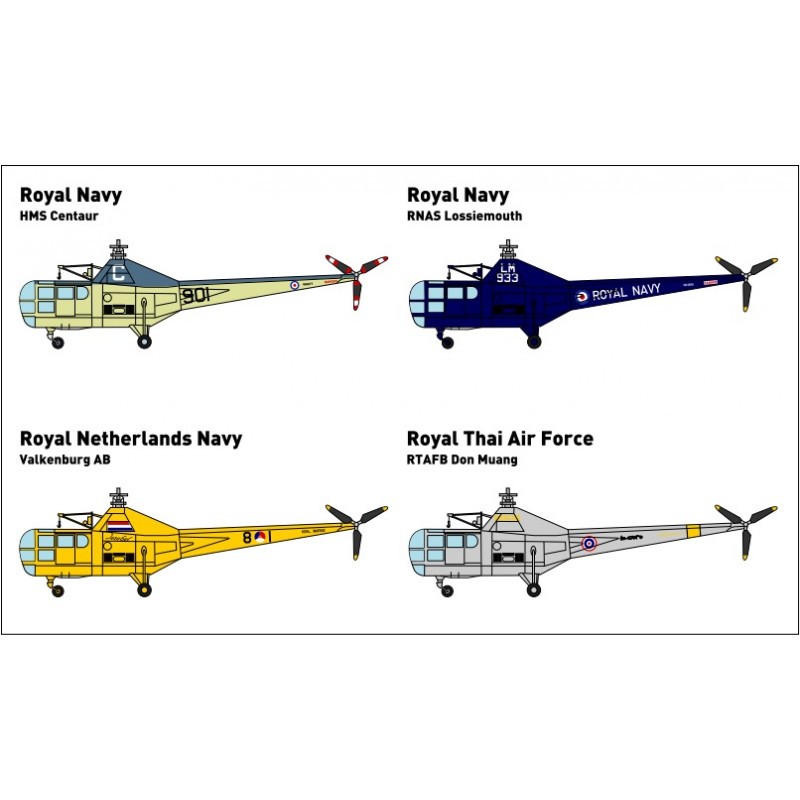 Westland Dragonfly HR.3/HR.5/WS-51 2 kits dans la boîte, 4 variantes de décalcomanies, masques Canopy