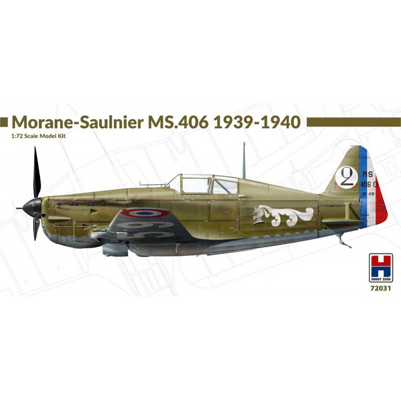 Morane-Saulnier MS.406C1 1939-40 - Kit Hasegawa + Décals Cartograf + Masque de peinture