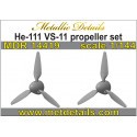 Ensemble d'hélices Heinkel He-111H VS-11 (conçu pour être utilisé avec les kits Roden)