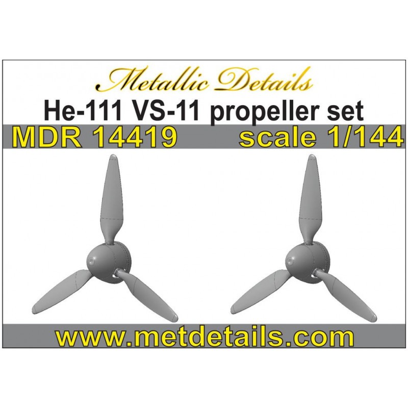 Ensemble d'hélices Heinkel He-111H VS-11 (conçu pour être utilisé avec les kits Roden)