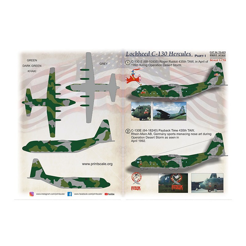 Décal Lockheed C-130 Hercule. Partie 11. C-130 E (68-10935)