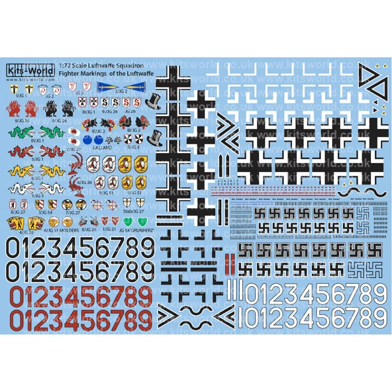 Décal Marquages ​​​​des chasseurs de l'escadron de la Luftwaffe de la Luftwaffe