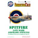 Décal Supermarine Spitfire marque plus tard les pochoirs de la cellule