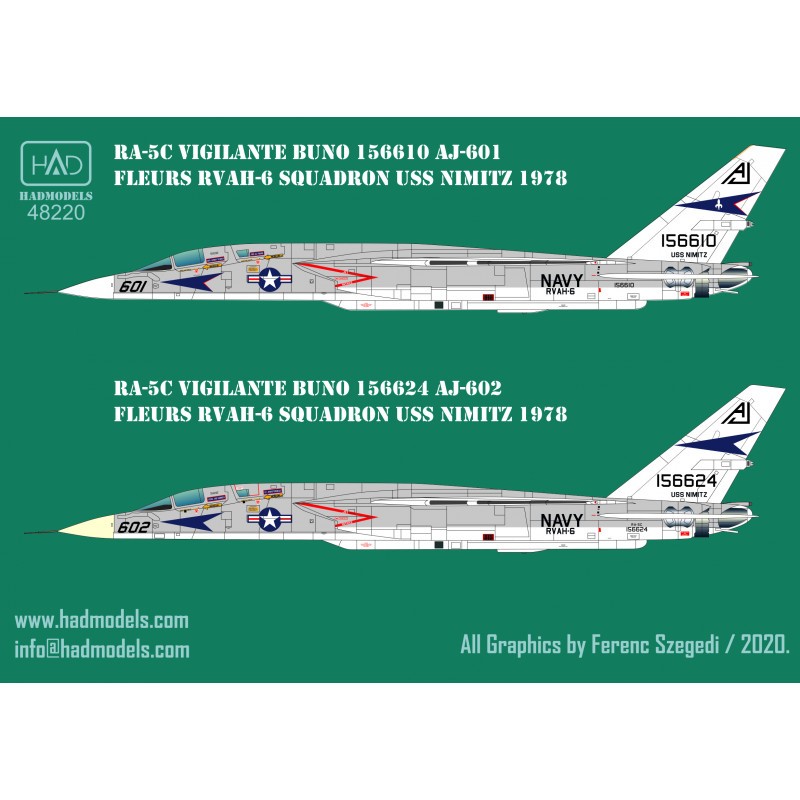 Décal RA-5C Vigilante nord-américain de l'USS Nimitz