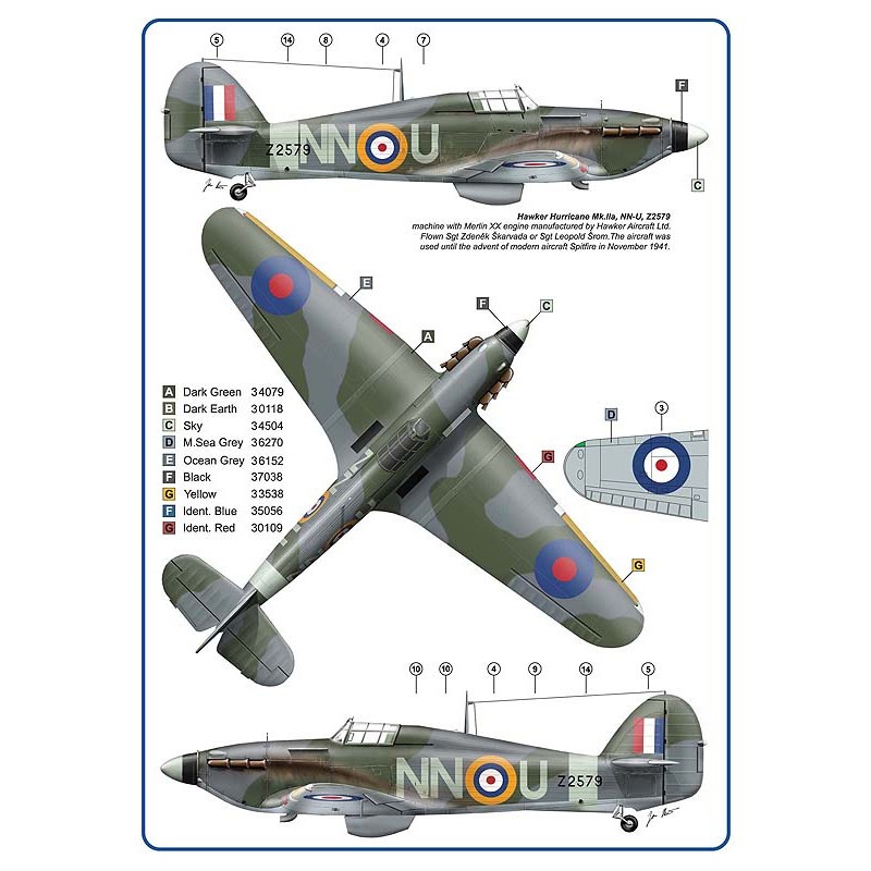 Décal 310e Escadron RAF, Partie I Hawker Hurricane Mk.I