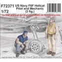 Figurine Pilote et mécanicien de l'US Navy Grumman F-6F Hellcat