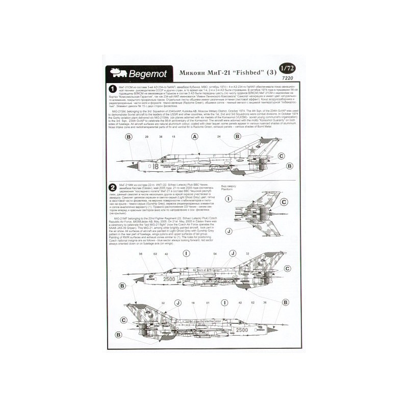 Décal Mikoyan MiG-21 Versions tardives Partie 3. (12)