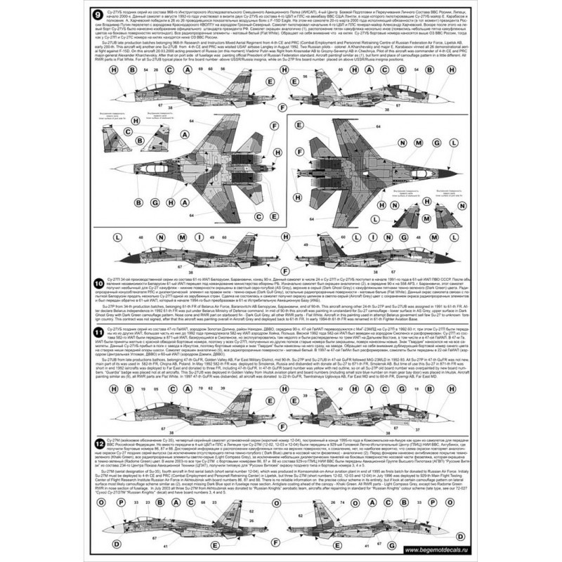 Décal Réimprimé ! Sukhoi Su-27 Flanker Partie 3