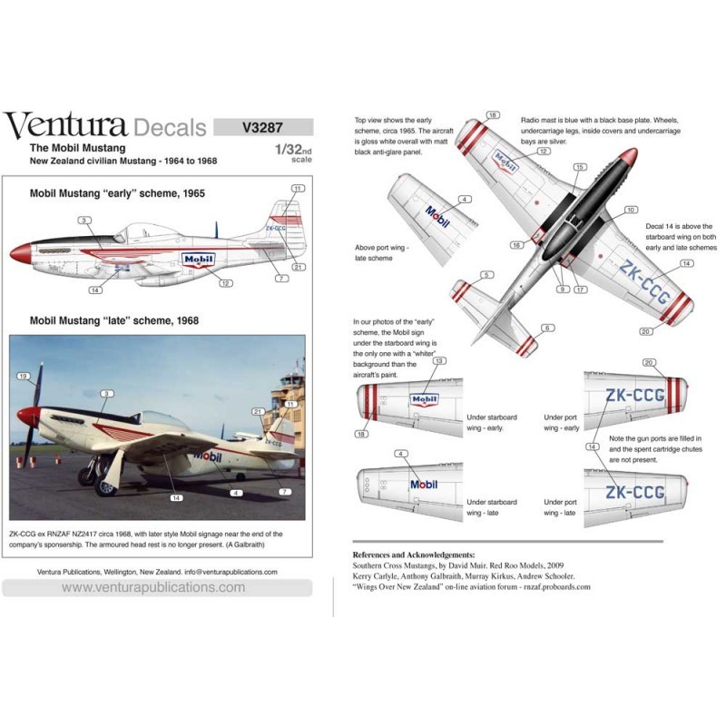 Décal Civil néo-zélandais 'Mobil' Mustang