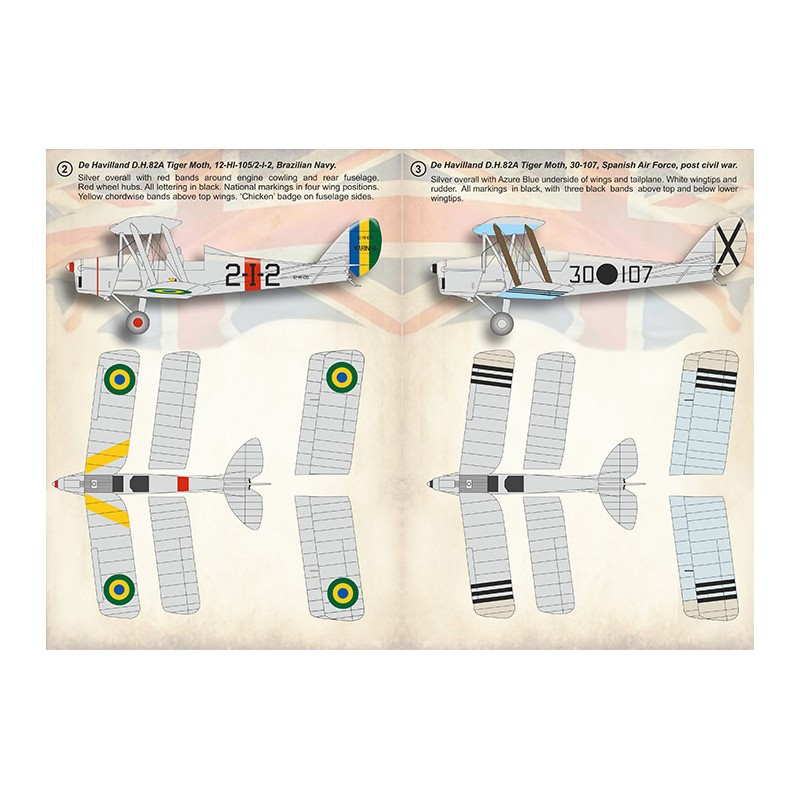 Décal De Havilland Tiger Moth Partie 21