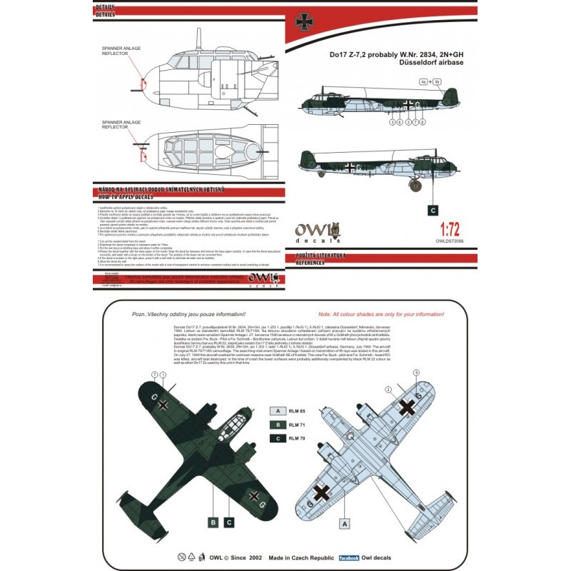 Décal Dornier Do-17Z-7 2N+GH ZG1