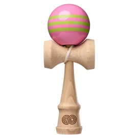 KENDAMA - Kaizen 3 rayures - Rose avec rayures Verte - Vernis