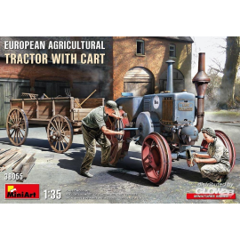 Maquette camion Tracteur agricole européen avec chariot
