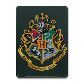  Harry Potter panneau métal Hogwarts Logo 15 x 21 cm