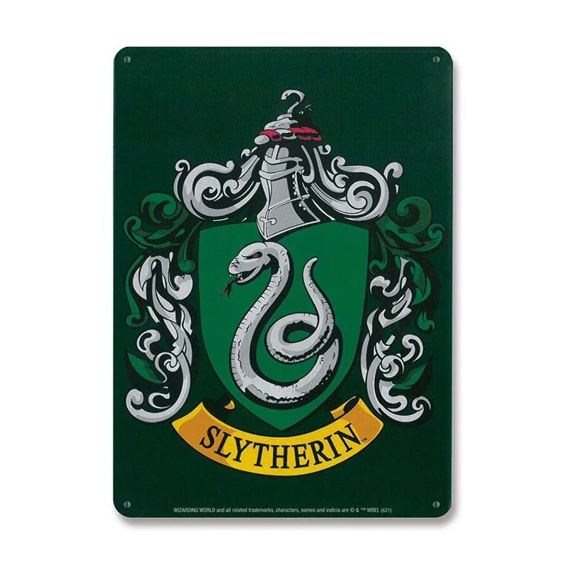 Harry Potter panneau métal Slytherin 15 x 21 cm