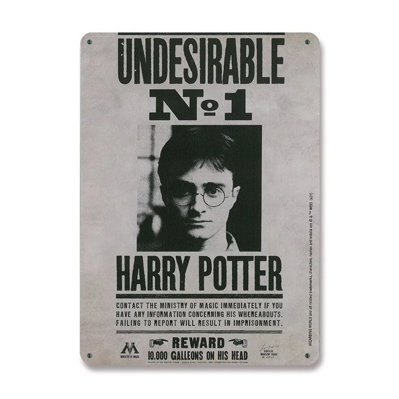 Harry Potter panneau métal Undesirable No. 1 15 x 21 cm