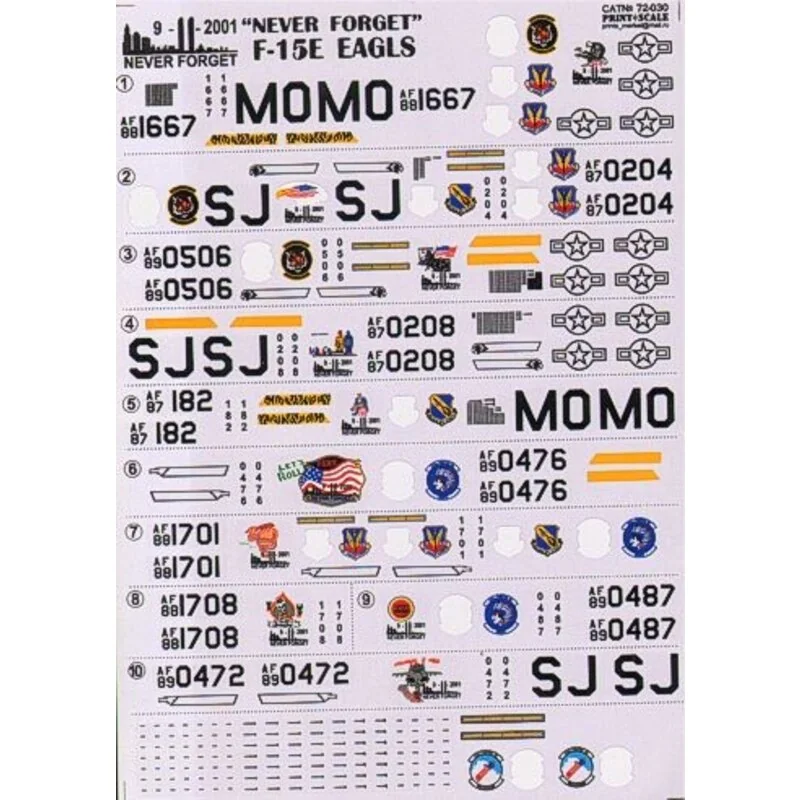 Décal McDonnell Douglas F-15E Strike Eagle Never Forget