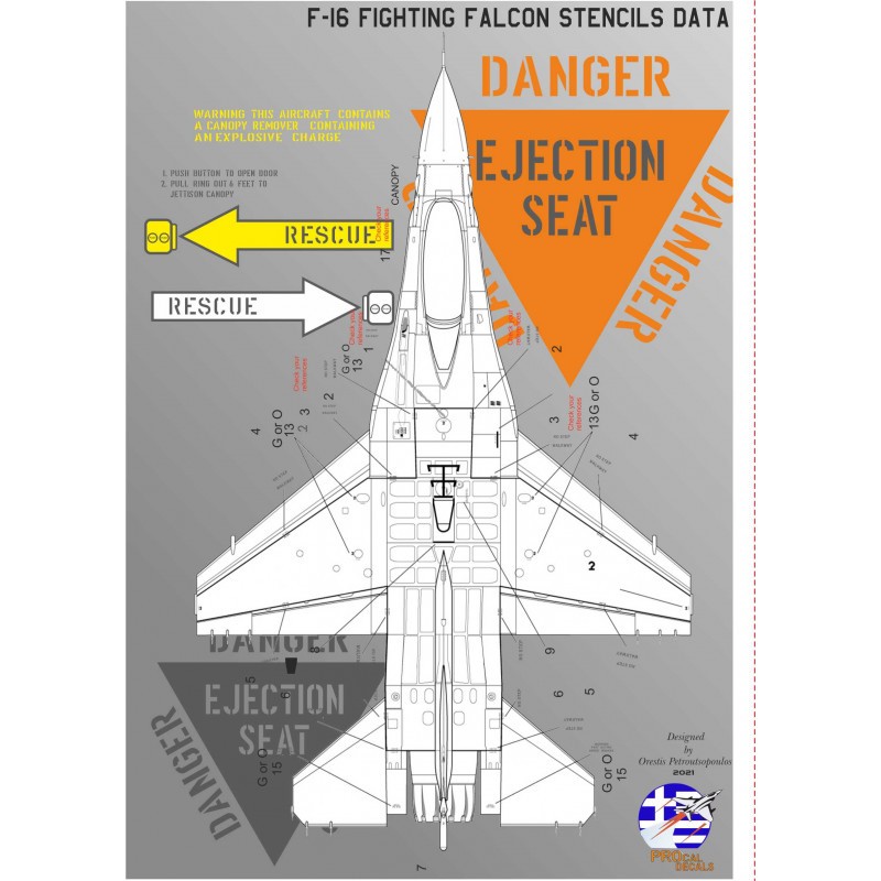 F-16 VIPER STENCILS DATAconçu pour les vipères grecques (couvert TOUS LES BLOCS)