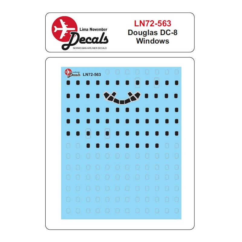 Fenêtres Douglas DC-8 au 1/72. Assez de fenêtres pour n'importe quel modèle DC-8 (conçu pour être utilisé avec les kits Mach 2 e