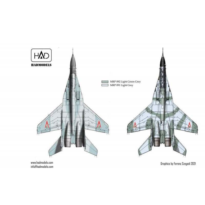 Mikoyan MiG-29B HUNAF ancienne peinture russe [RAD Decals - ENLEVER APRÈS SÉCHAGE - Version technologique de HUN48249]