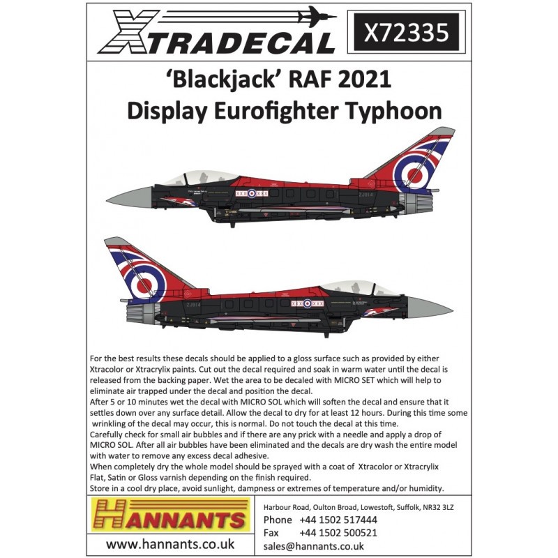 Affichage 'Blackjack' RAF 2021 Eurofighter Typhoon FGR.4