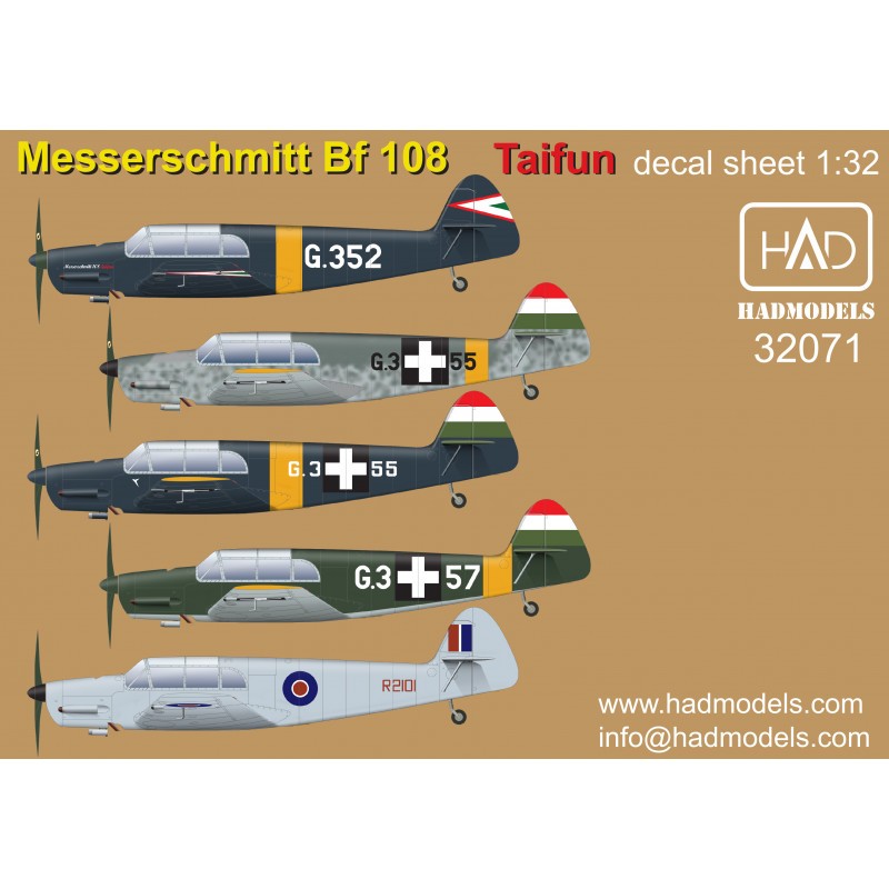 Messerschmitt Bf-108 Taifun 4 x Hongrois et 1 x RAF