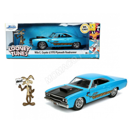 Miniature PLYMOUTH ROAD RUNNER 1970 "LOONEY TUNES" AVEC FIGURINE DU COYOTE