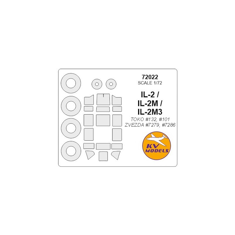 Ilyushin IL-2 + masques de roues (conçus pour être utilisés avec les kits TOKO 132, 101, Zvezda ZVE7279, ZVE7286) [IL-2, IL-2M, 