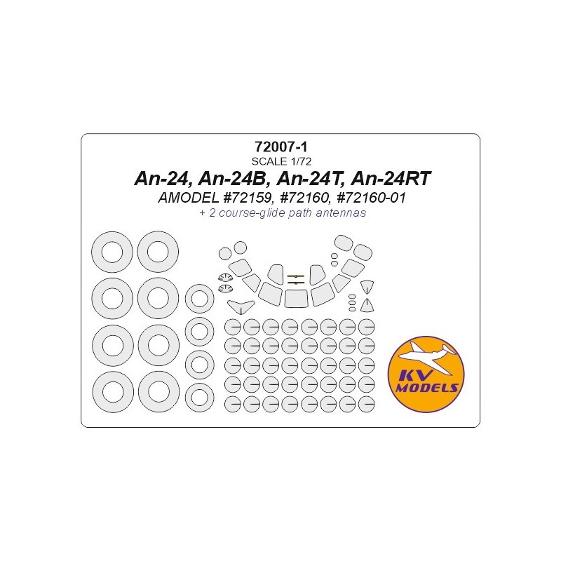 Antonov An-24 + masques de roues (conçus pour être utilisés avec les kits modèle A AMU72159, AMU72160, AMU72160-01) [An-24, An-2