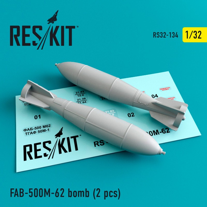 Bombe FAB-500 M-62 (2 pièces) (Sukhoi Su-17, Su-22, Su-24, Su-25, Su-30, Su-34) (conçue pour être utilisée avec les kits Trumpet