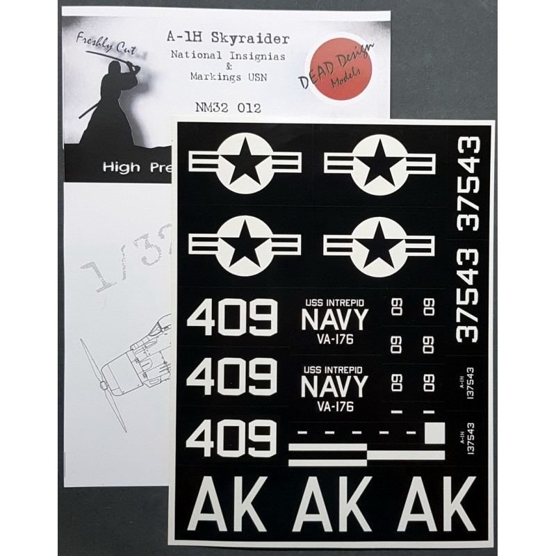 Masques de peinture Douglas A-1H Skyraider National Insignia et marquages USN (conçus pour être utilisés avec les kits Zukei-Mur