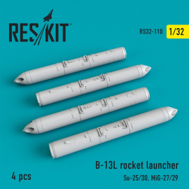  Lance-roquettes B-13L (4 pièces) (Sukhoi Su-25/30, Mikoyan MiG-27/MiG-29) (conçu pour être utilisé avec les kits Trumpeter)