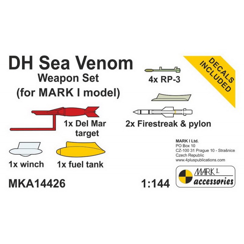 de Havilland Sea Venom Weapon Set (pièces en résine et décalcomanies) (conçu pour être utilisé avec les kits de modèles Mark I)