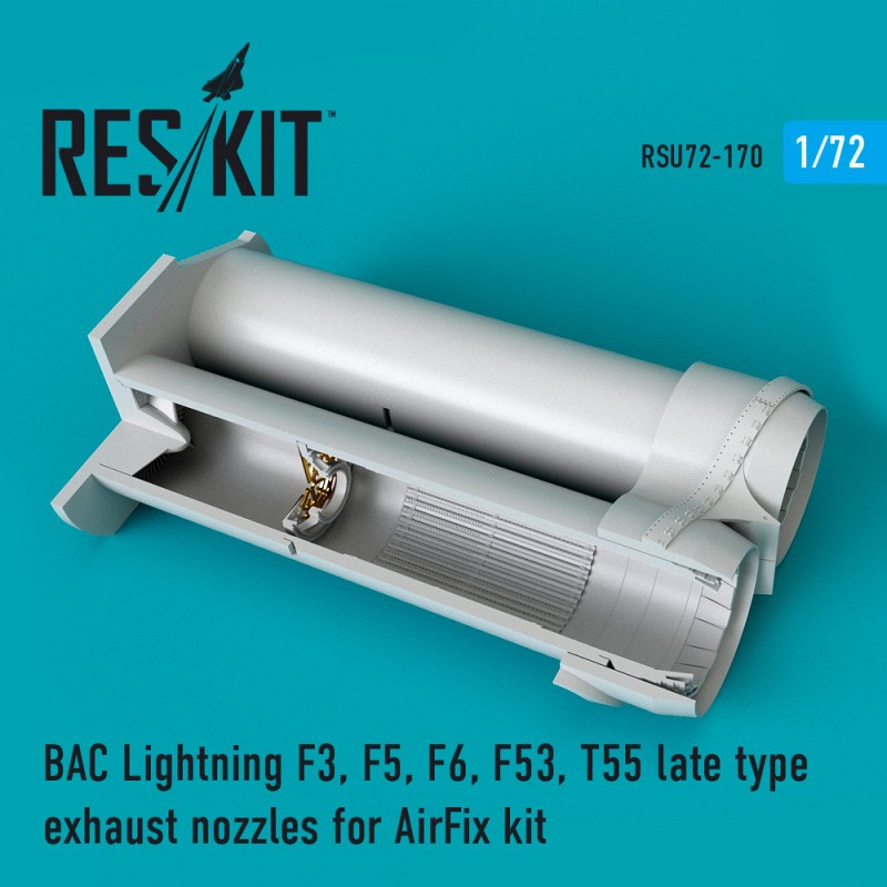 Buses d'échappement BAC Lightning F3, F5, F6, F53, T55 type tardif (conçues pour être utilisées avec les kits Airfix)