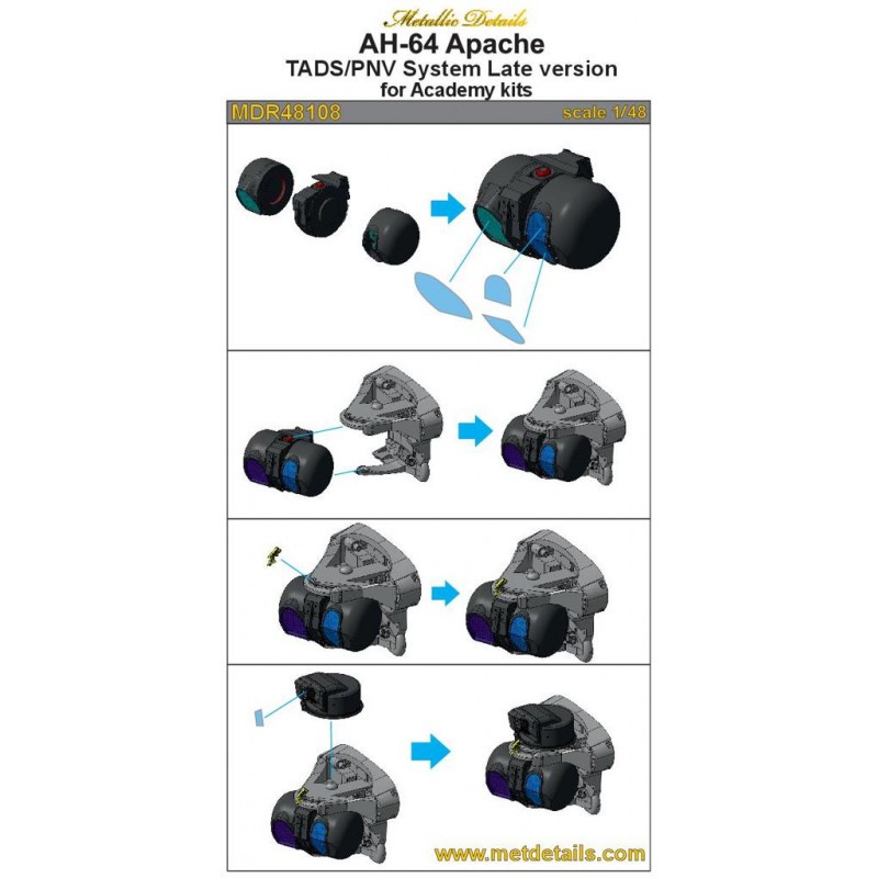 Boeing/Hughes AH-64 Apache TADS/PNV System version tardive (conçu pour être utilisé avec les kits Academy)