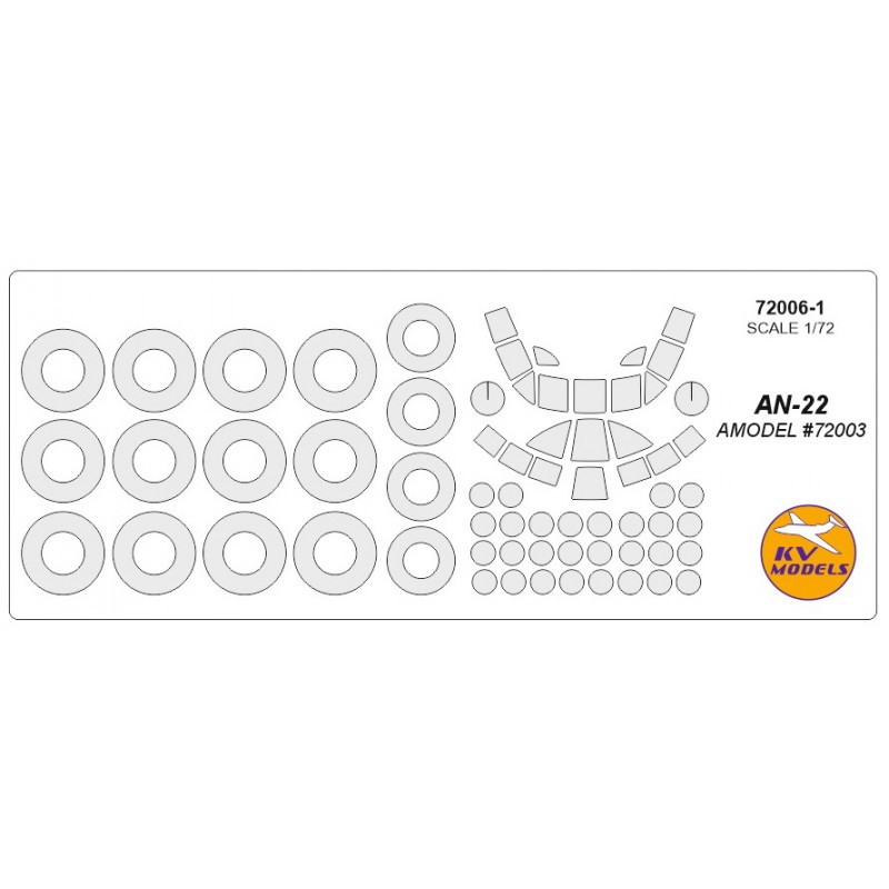 Antonov An-22 'Cock' + masques de roues (conçu pour être utilisé avec les kits A-Model AMU00372)