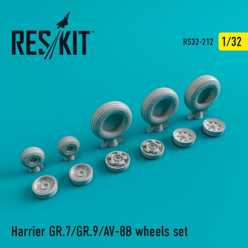 Jeu de roues BAe Harrier GR.7/GR.9/AV-8B (conçu pour être utilisé avec les kits Trumpeter)