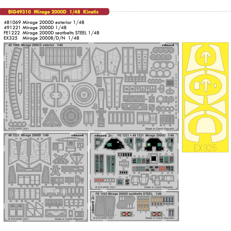 Dassault Mirage 2000D 1/48 (conçu pour être utilisé avec les kits Kinetic Model)