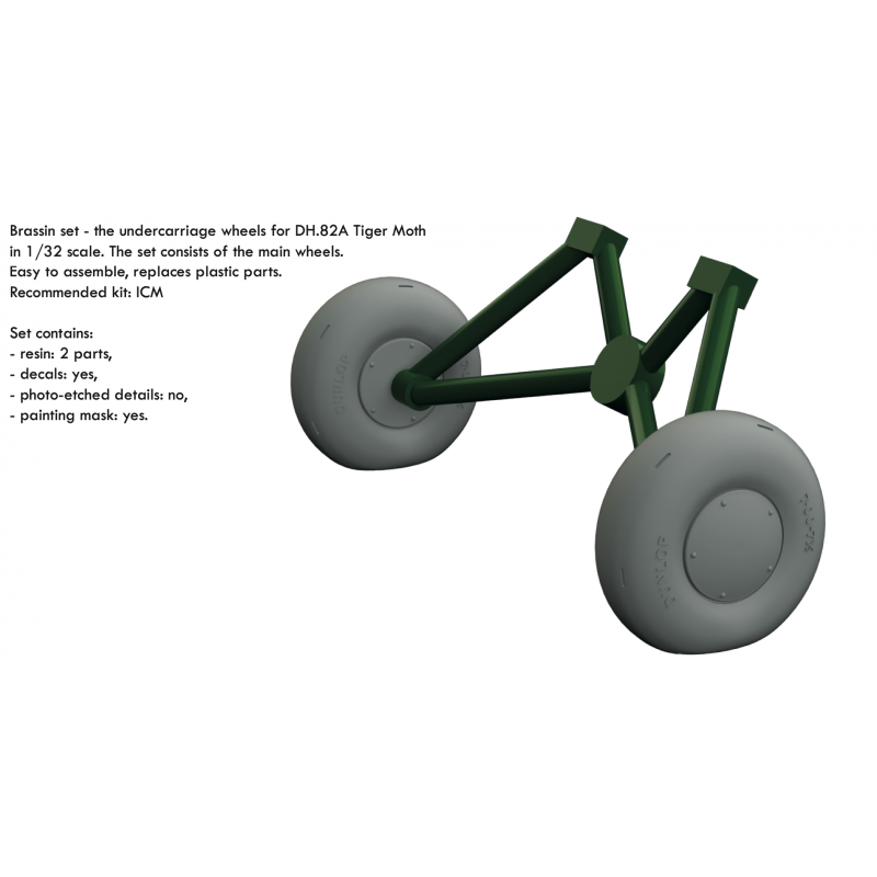 Roues De Havilland DH.82A Tiger Moth (conçues pour être utilisées avec les kits ICM)