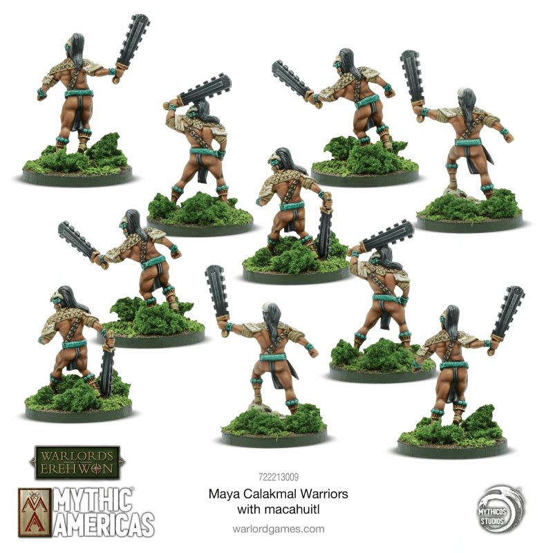 Maya Calakmal Warriors avec macuahuitl