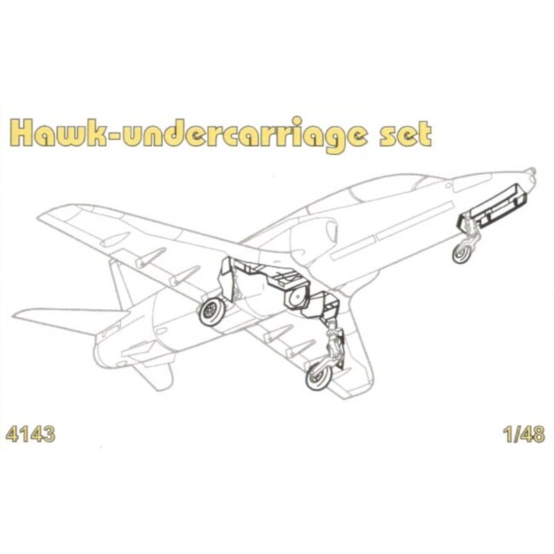 train d'atterrissage de BAe Hawk. Contient la nouvelle baie de train d'atterrissage et de nouvelles roues (pour maquettes Airfix