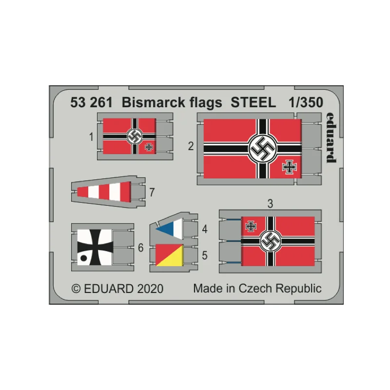 Bismark/Bismarck Battleship allemand flags STEEL 1/350