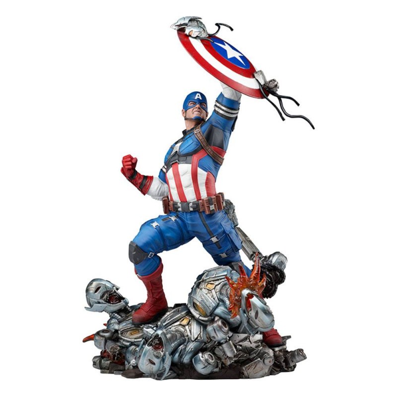 Marvel Statue En Résine Avengers Endgame Captain America Movie Premier  Collection 30 Cm Figurine Bleu