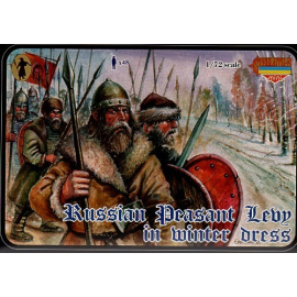 Figurines historiques Levée de Paysans médiévaux russe (en tenue d'hiver) 