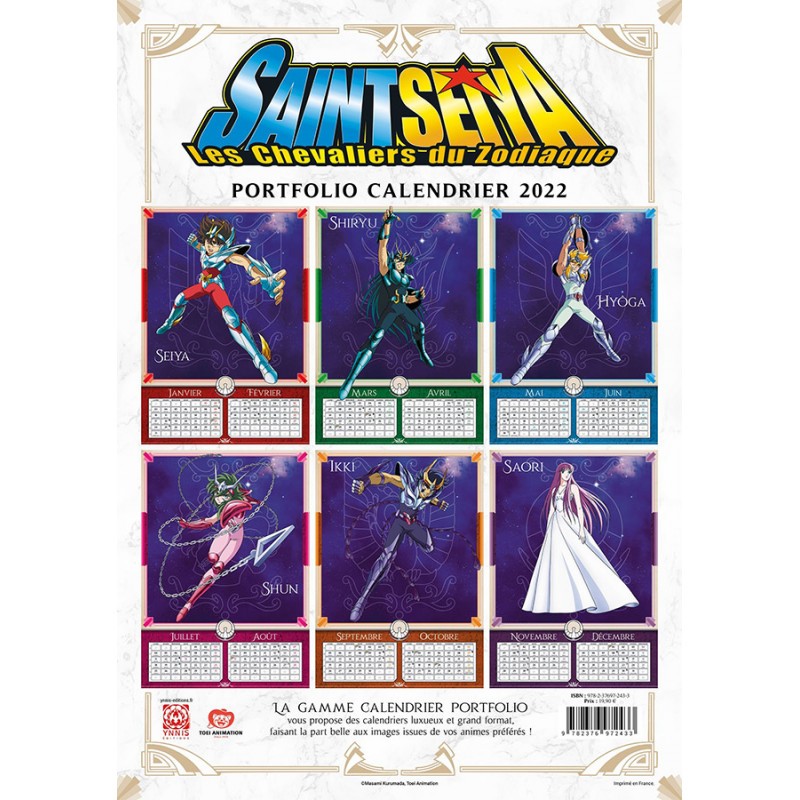 CALENDRIER DU PORTEFEUILLE SAINT SEIYA 2022