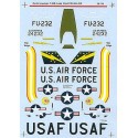 Décal North American F-86D (1) 24232 FU-232 62nd FIS/ 56 FIG red/yellow/white fuselage band