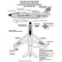 Décal North American F-86D (1) 24232 FU-232 62nd FIS/ 56 FIG red/yellow/white fuselage band