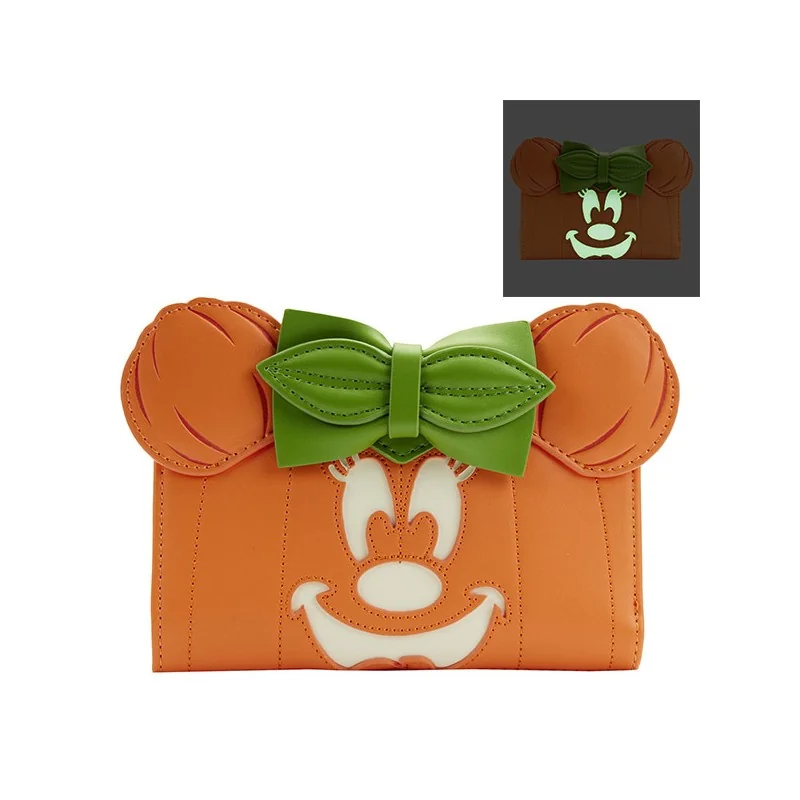 Disney Loungefly Portefeuille Glow Face Pumpkin Minnie